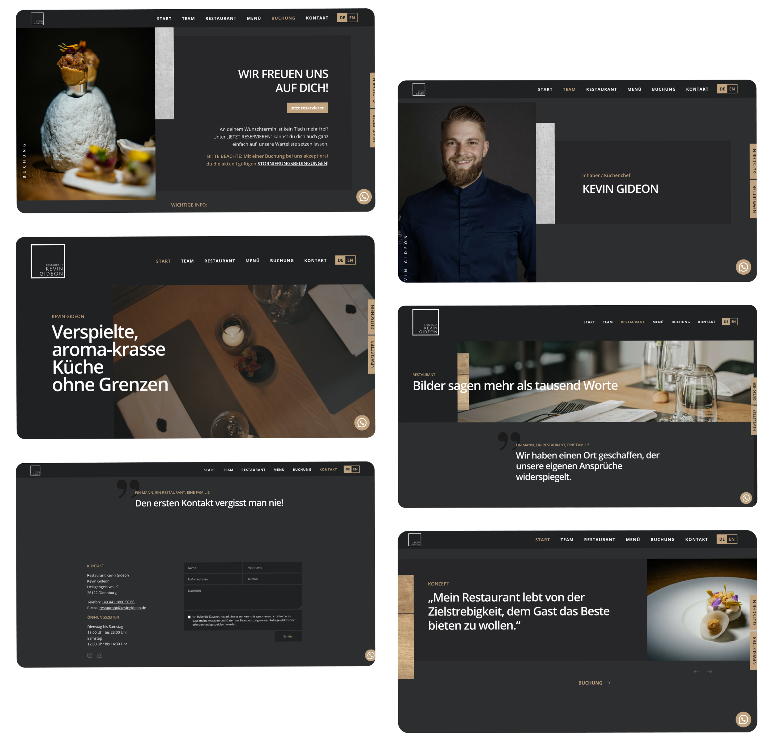 Diverse Webdesign Screens und WordPress Entwicklung Showcase