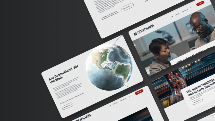 Webdesign Screens der Tönnjes Website