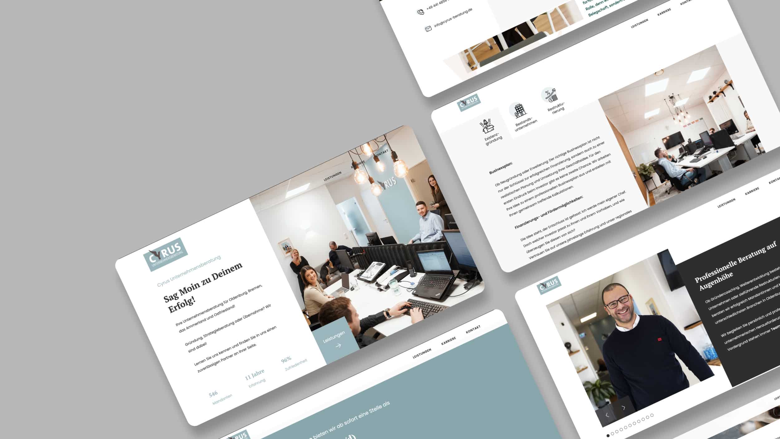 Diverse Screens unserer WordPress Entwicklung