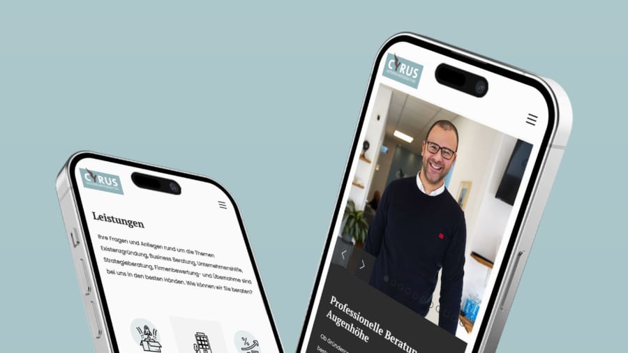 Responsive Webdesign Mockups für Cyrus
