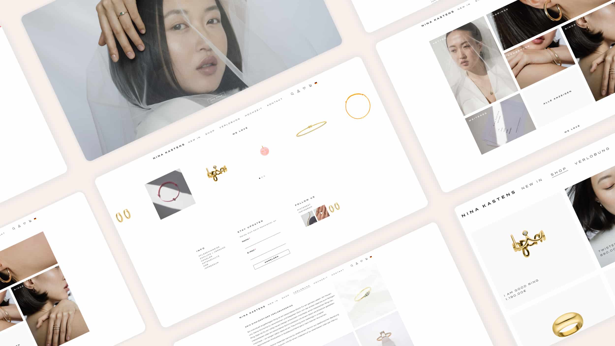 Webdesign Screens für unsere Kundin NINA KASTENS aus Bremen