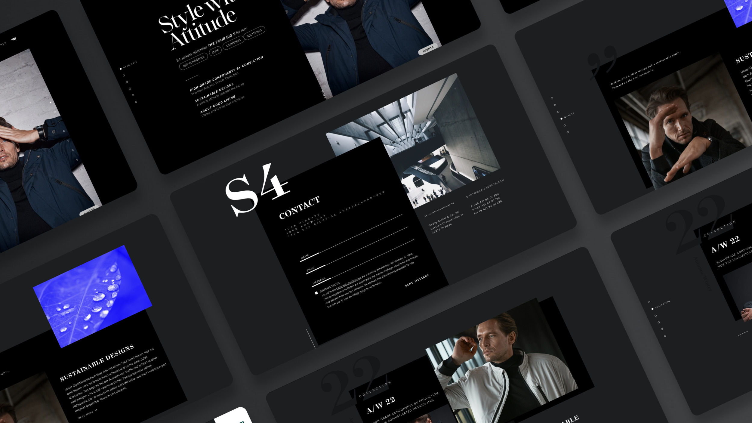 Editorial Webdesign Startseite S4Jackets